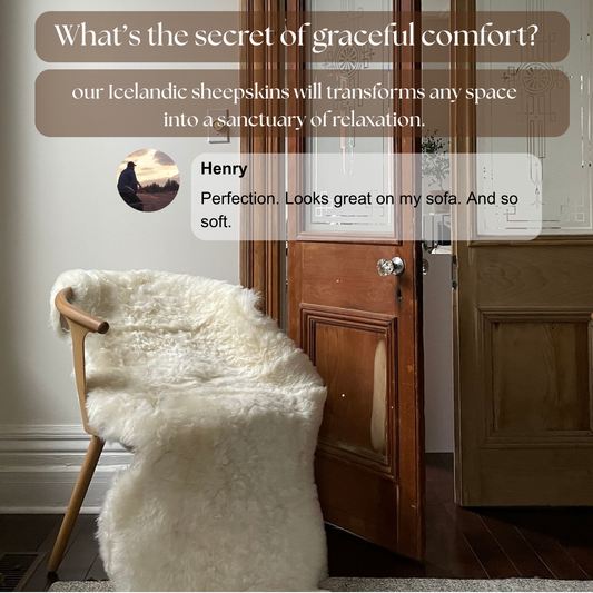 Shorn White Double Icelandic Sheepskin