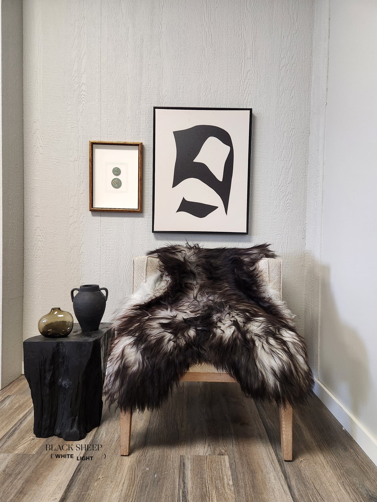 Dark Grey Icelandic Sheepskin - Black Sheep (White Light)
