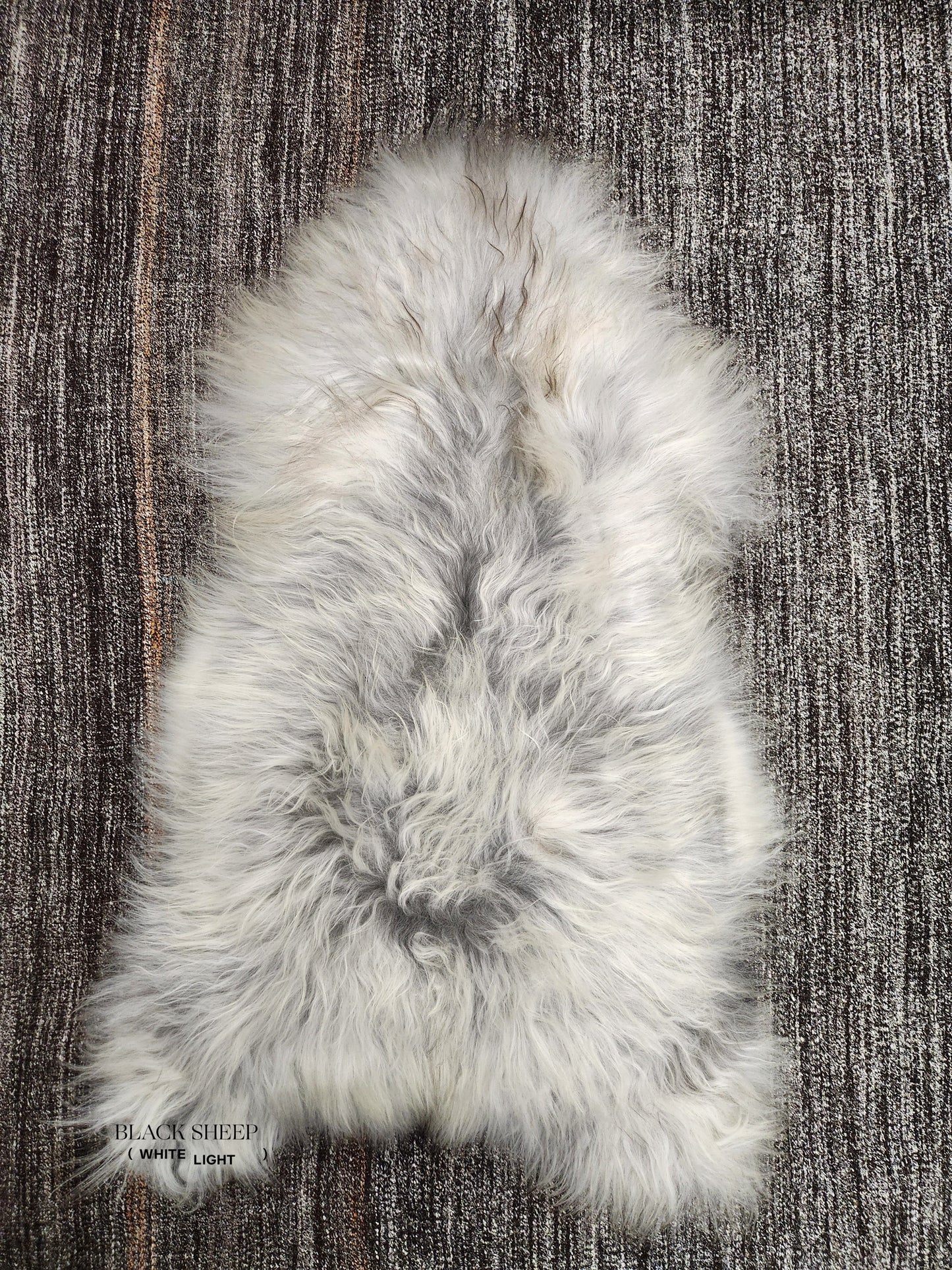 Natural Light Grey Icelandic Sheepskin - Black Sheep (White Light)