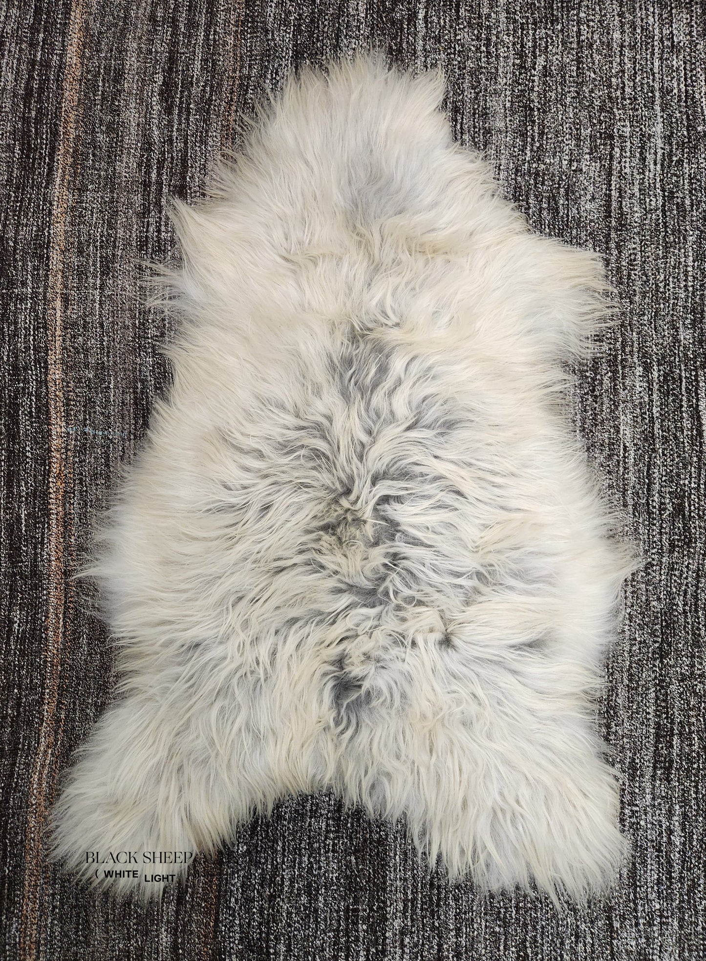 Natural Light Grey Icelandic Sheepskin - Black Sheep (White Light)