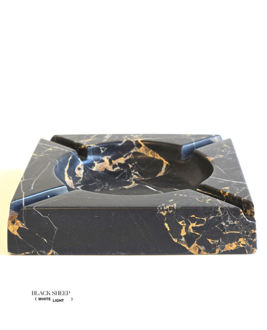 Golden Black Marble Cigar Holder - Black Sheep (White Light)