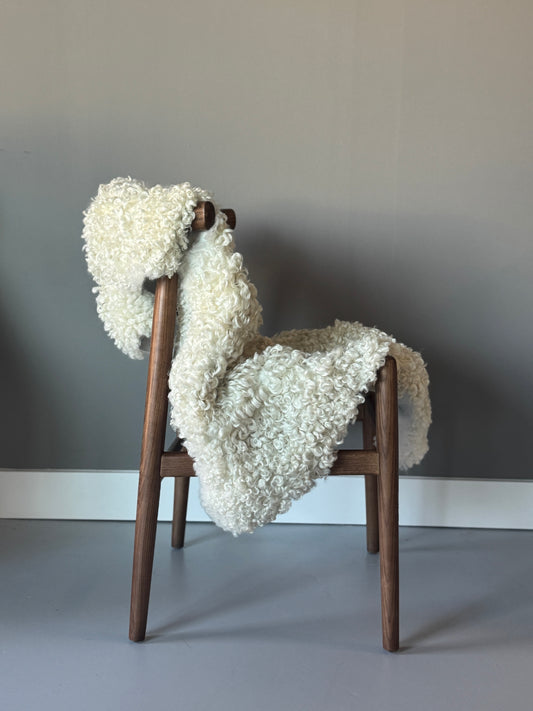 Peau de mouton Gotland en laine courte blanche