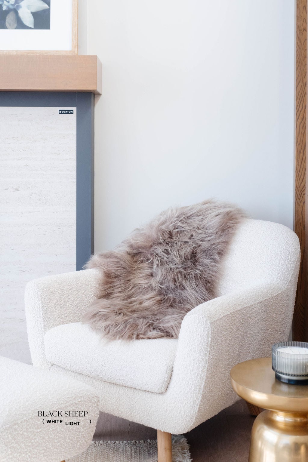 Peau de mouton islandais taupe