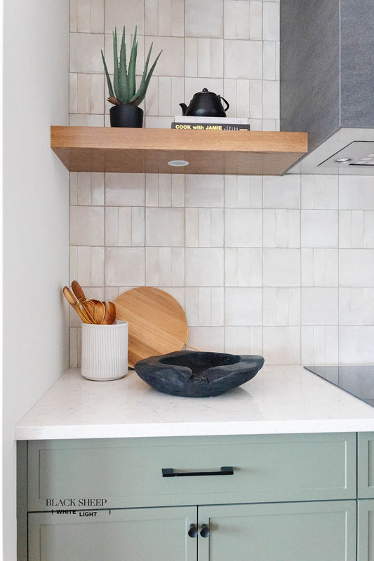 Burnt Teak Round Vessel - Black Sheep (White Light)