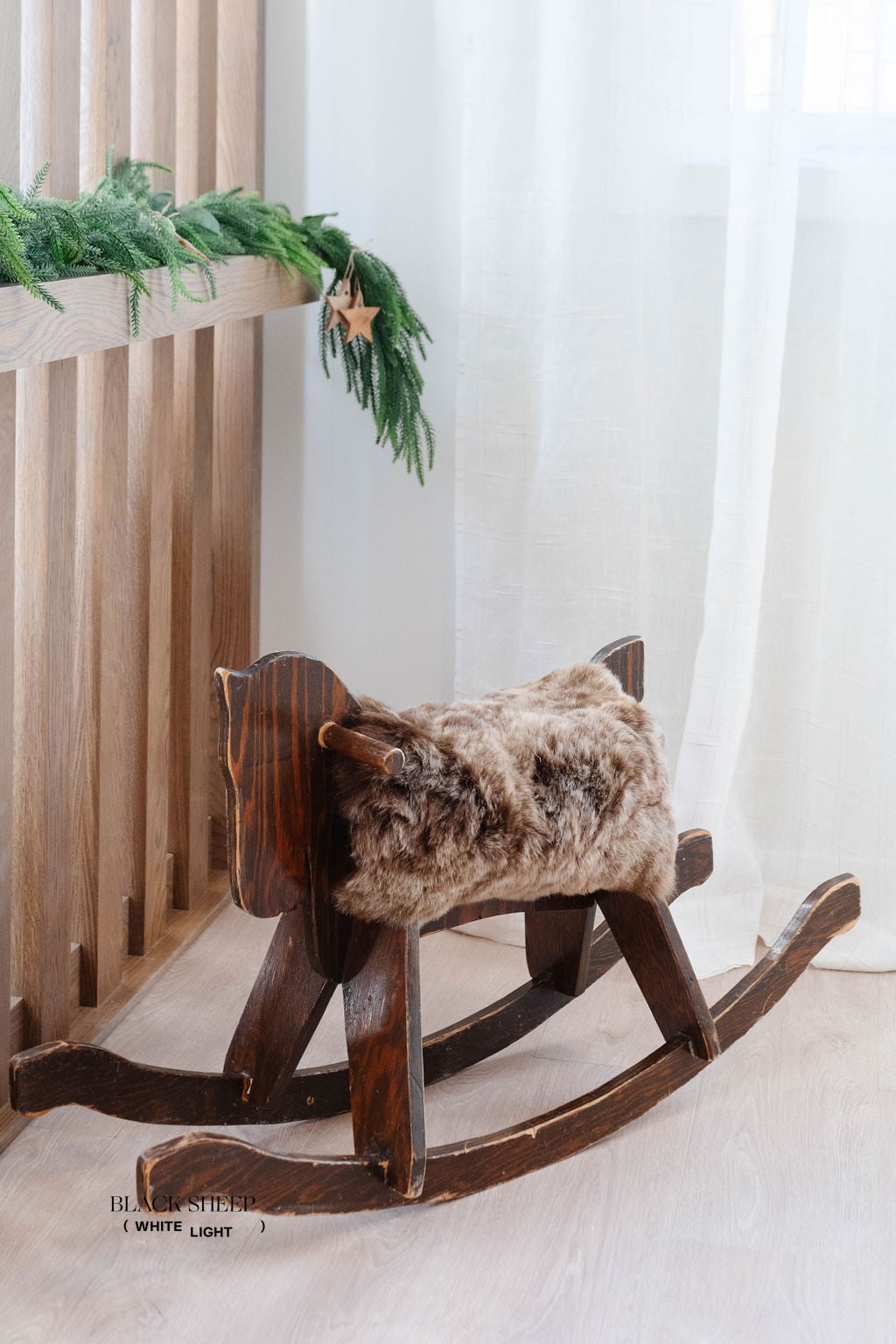 Cojín para silla de piel de oveja islandesa marrón esquilada