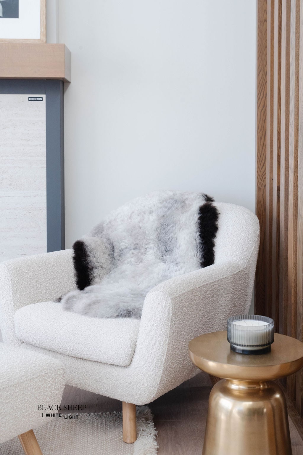 Peau de mouton islandaise grise tondue