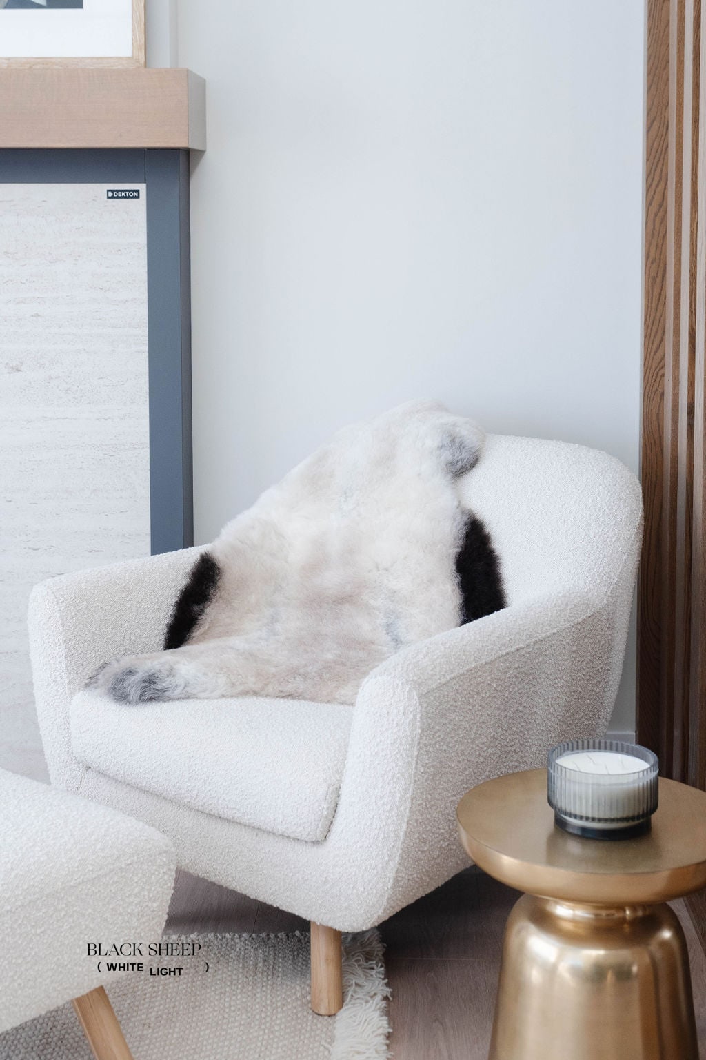 Peau de mouton islandaise grise tondue