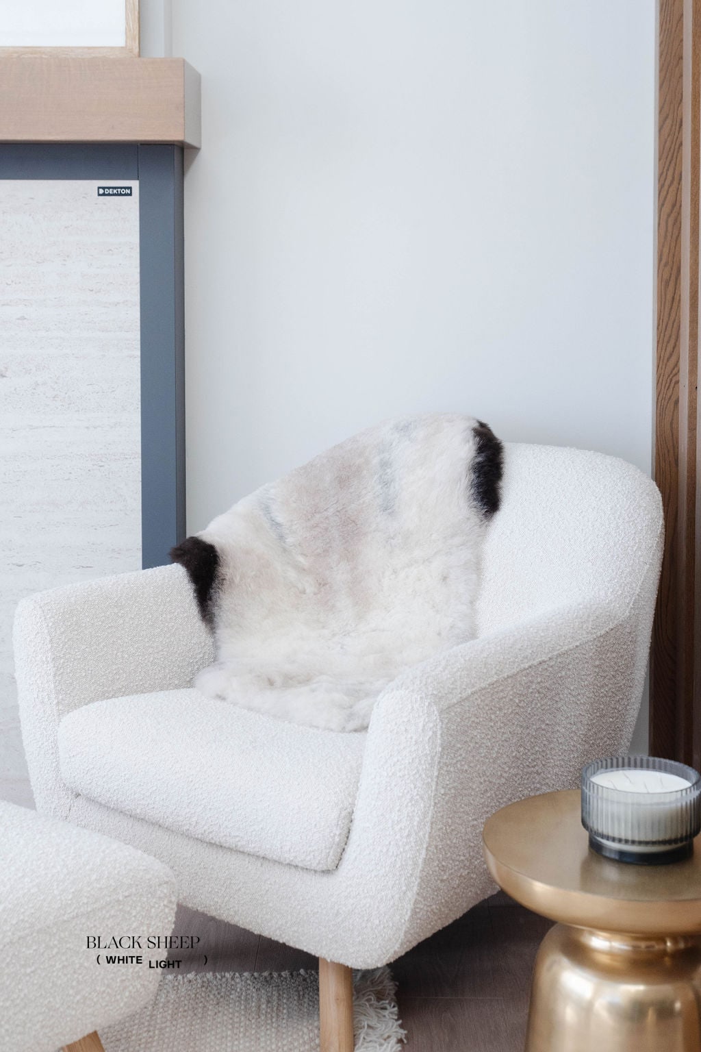 Peau de mouton islandaise grise tondue