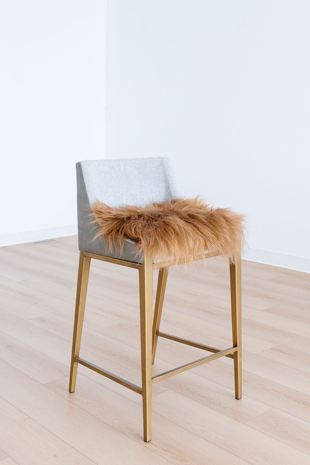 Cojín para silla de piel de oveja islandesa color camel