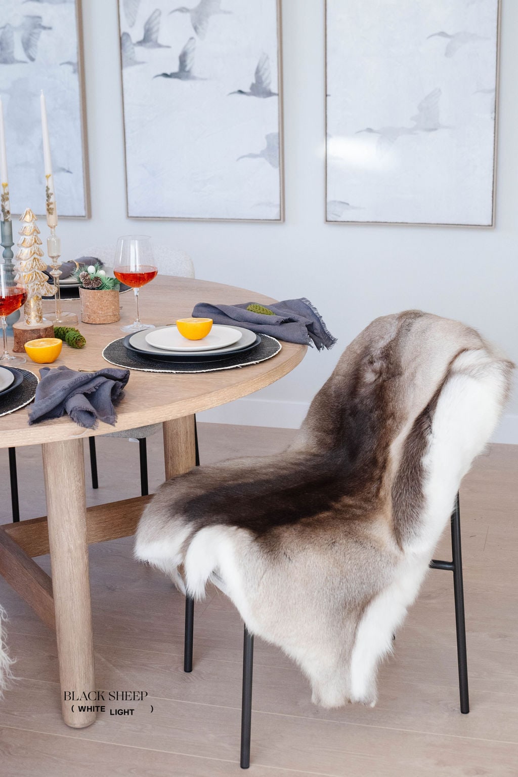 Dark Sami Reindeer Hide - Black Sheep (White Light)