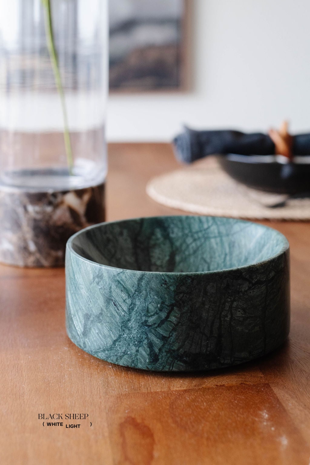 Empress Green Marble Deep Dish - Black Sheep (White Light)