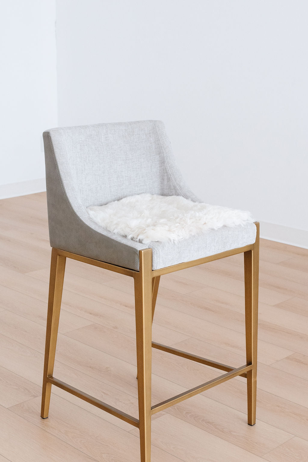 Coussin de chaise en peau de mouton islandais blanc tondu