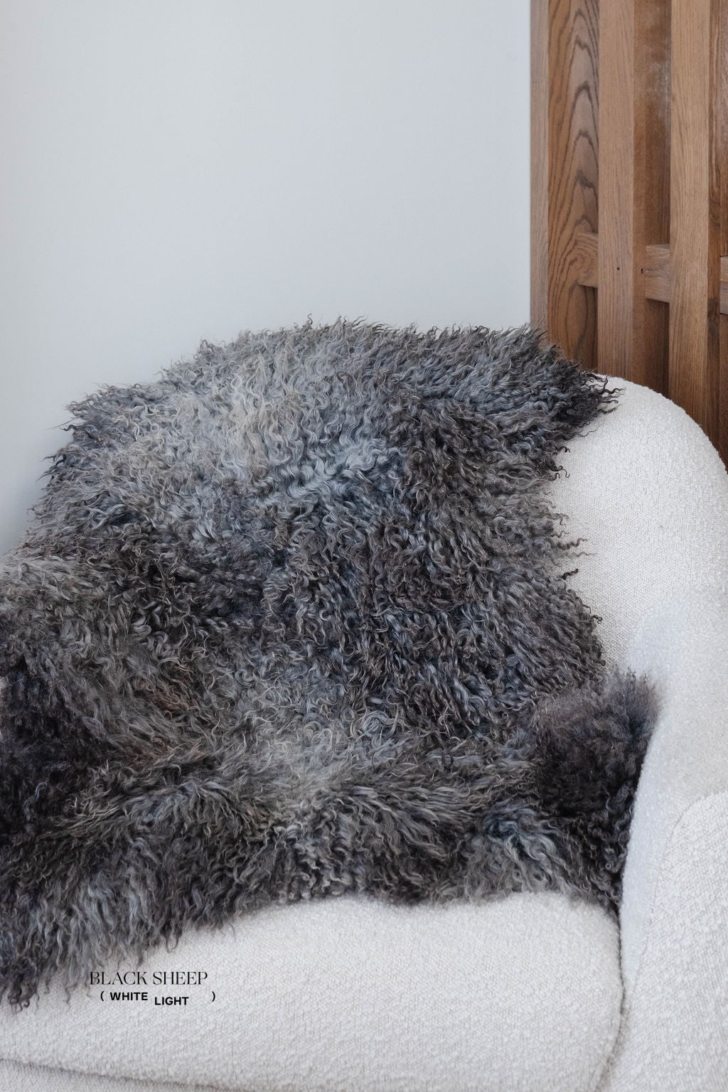 Piel de oveja Gotland de lana larga gris