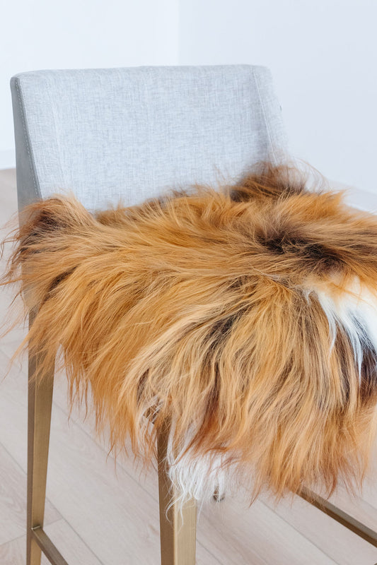 ONE OF A KIND Icelandic Rusty Brown Sheepskin Chair Pad - one piece only!