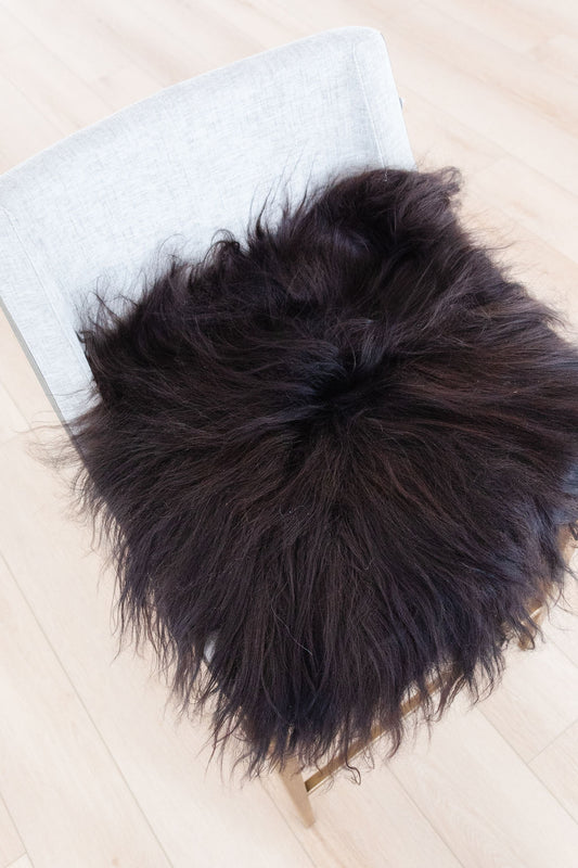 ONE OF A KIND Icelandic Brown Sheepskin Chair Pad