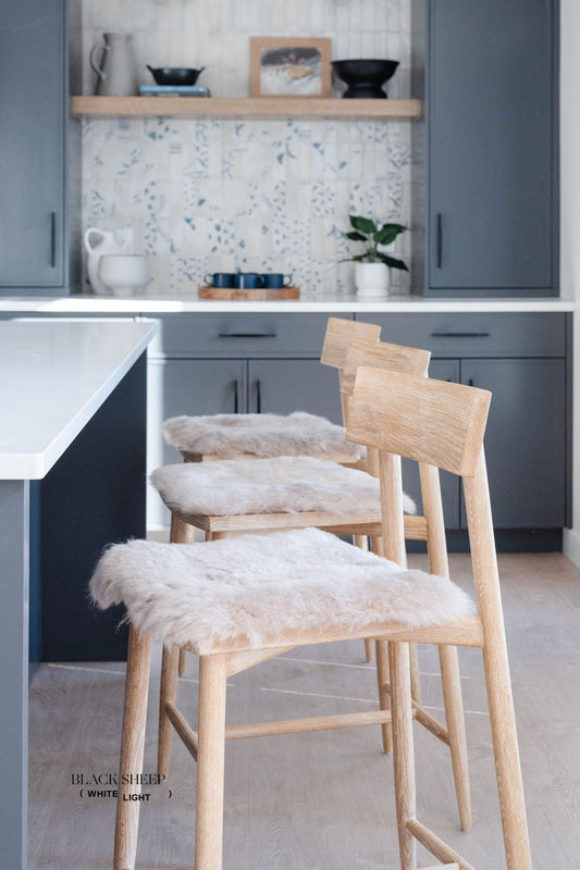 Cojín de silla de piel de oveja islandesa de lino esquilado