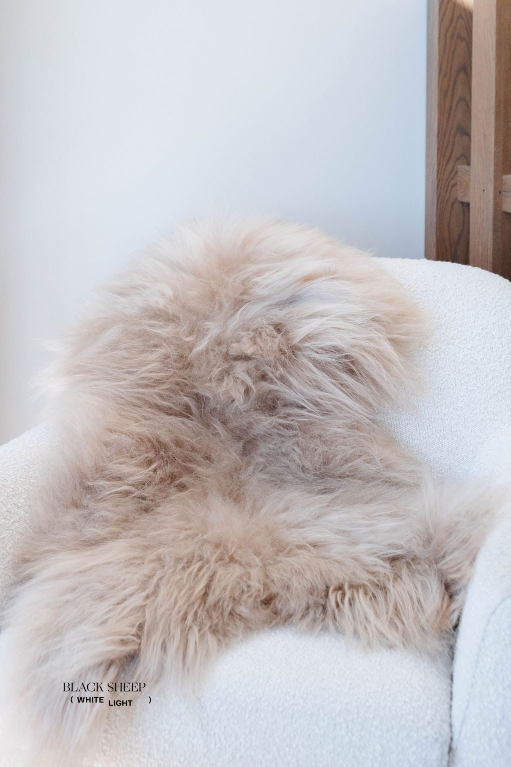 Nude Icelandic Sheepskin - Black Sheep (White Light)