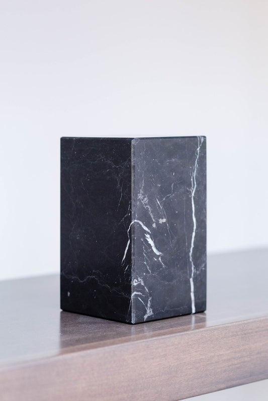 Black Marquina Marble Asymmetric Book Ends