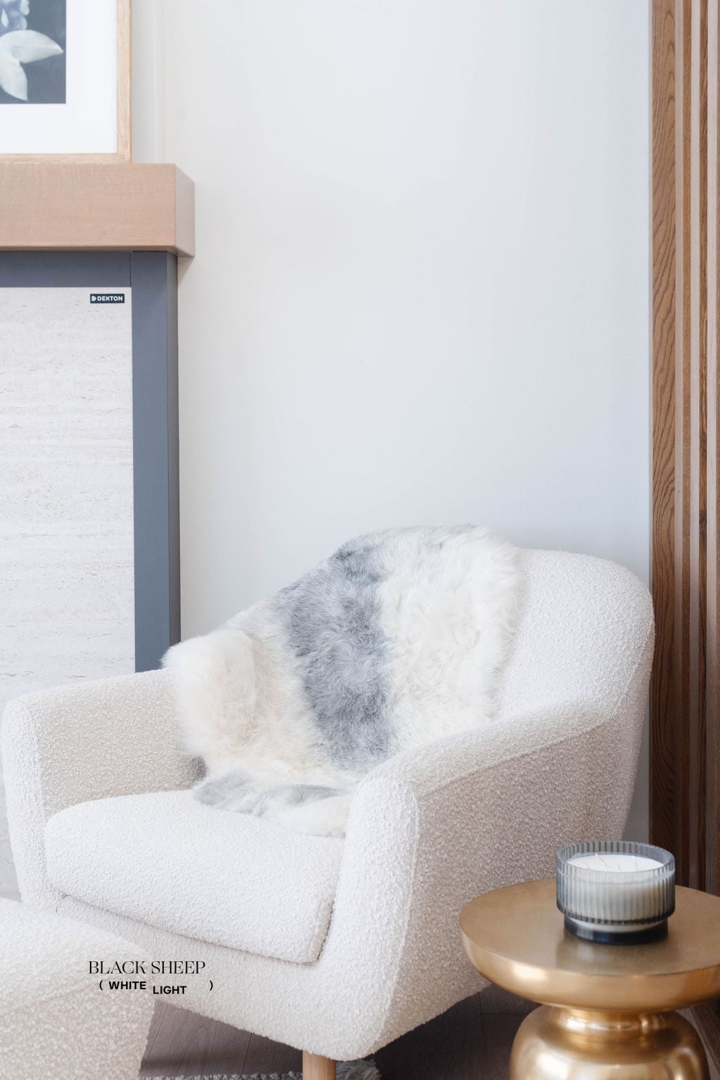 Shorn White Grey Spotted Icelandic Sheepskin | Random