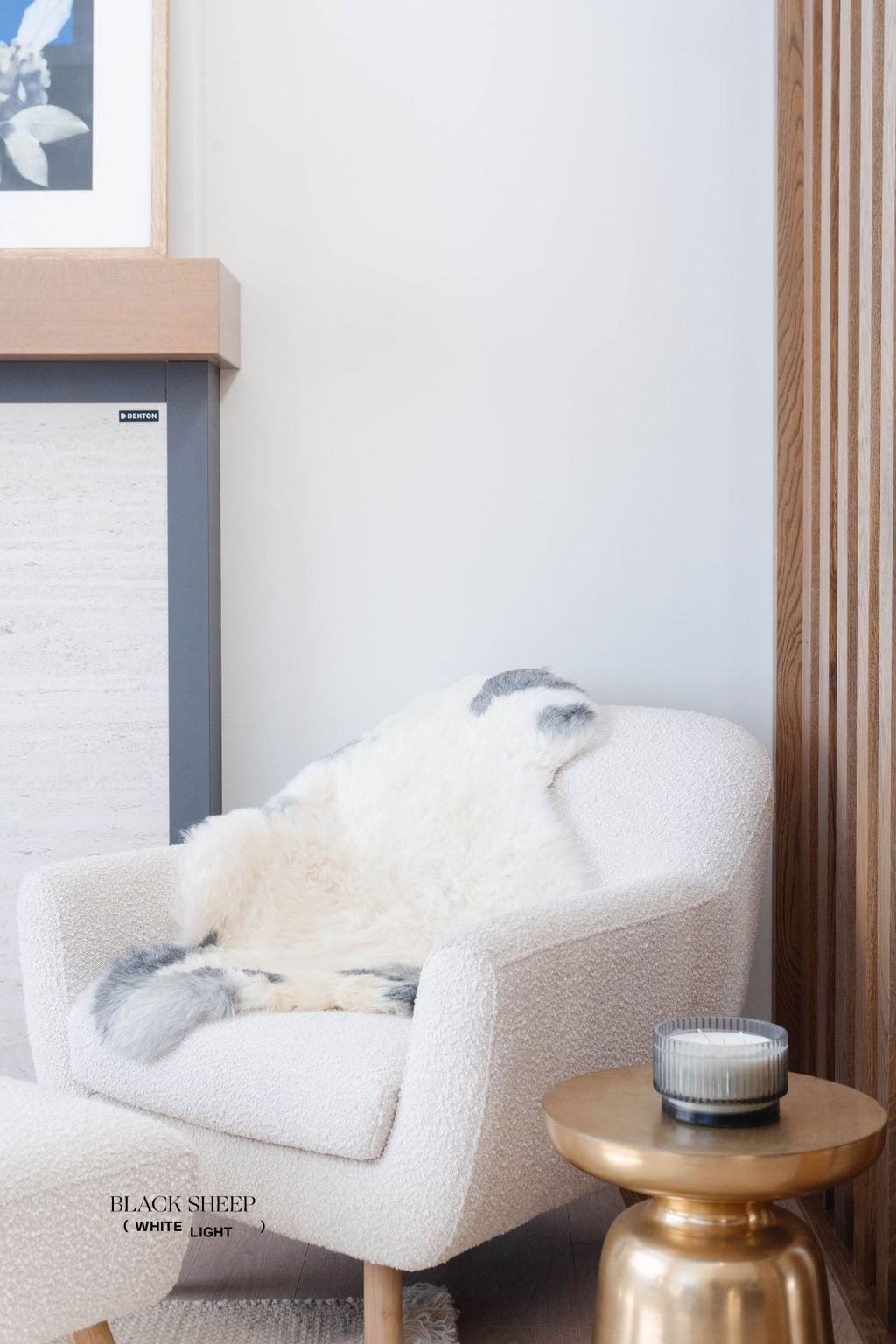 Shorn White Grey Spotted Icelandic Sheepskin | Random