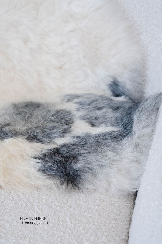 Shorn White Grey Spotted Icelandic Sheepskin | Random