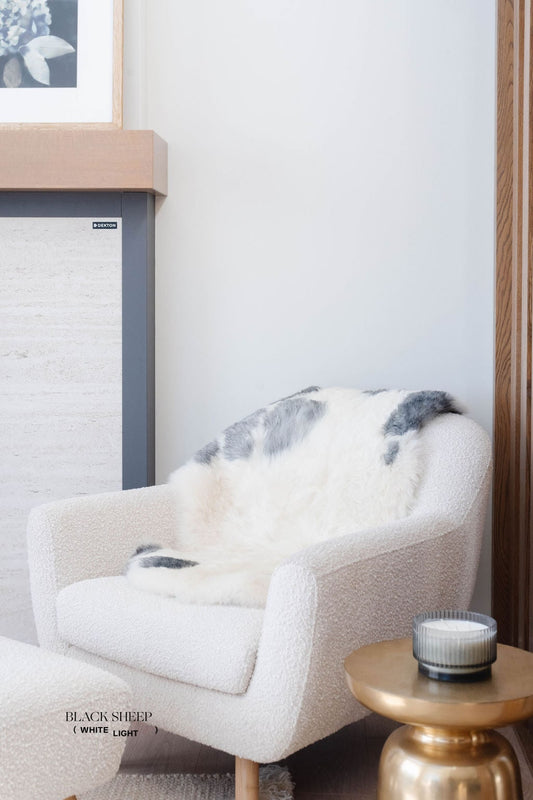 Shorn White Grey Spotted Icelandic Sheepskin | Random