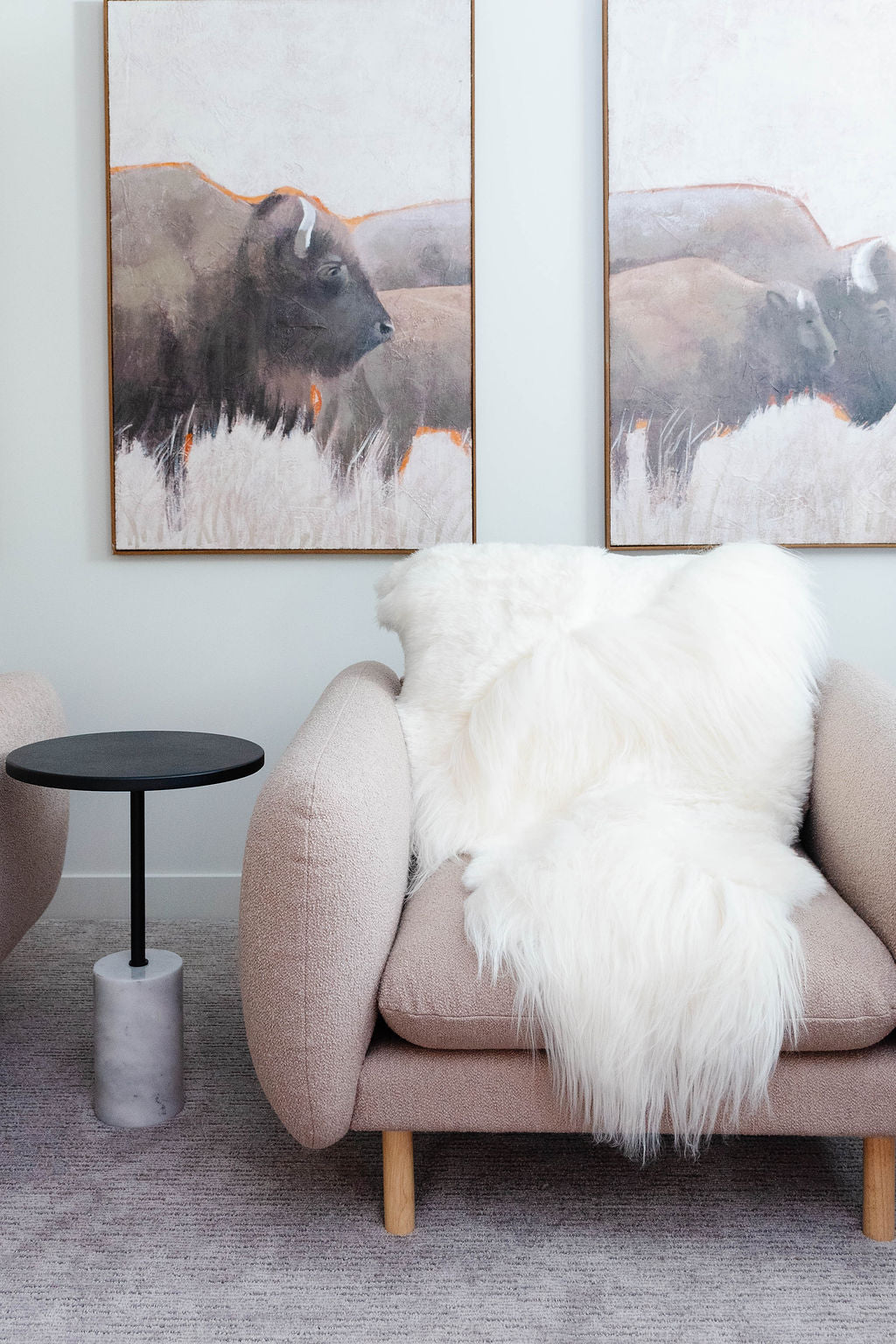 White Mélange Icelandic Sheepskin Throw