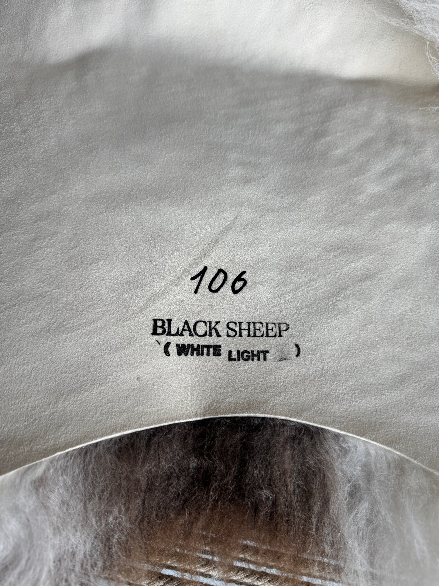 ONE OF A KIND Long wool White with Single Brown Spot Icelandic Sheepskin