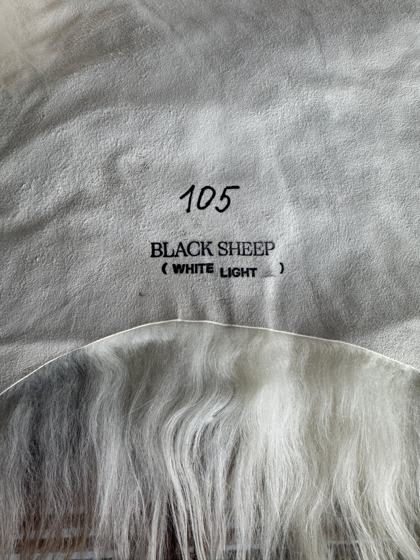 ONE OF A KIND Long wool White with Rusty Grey Locks Icelandic Sheepskin