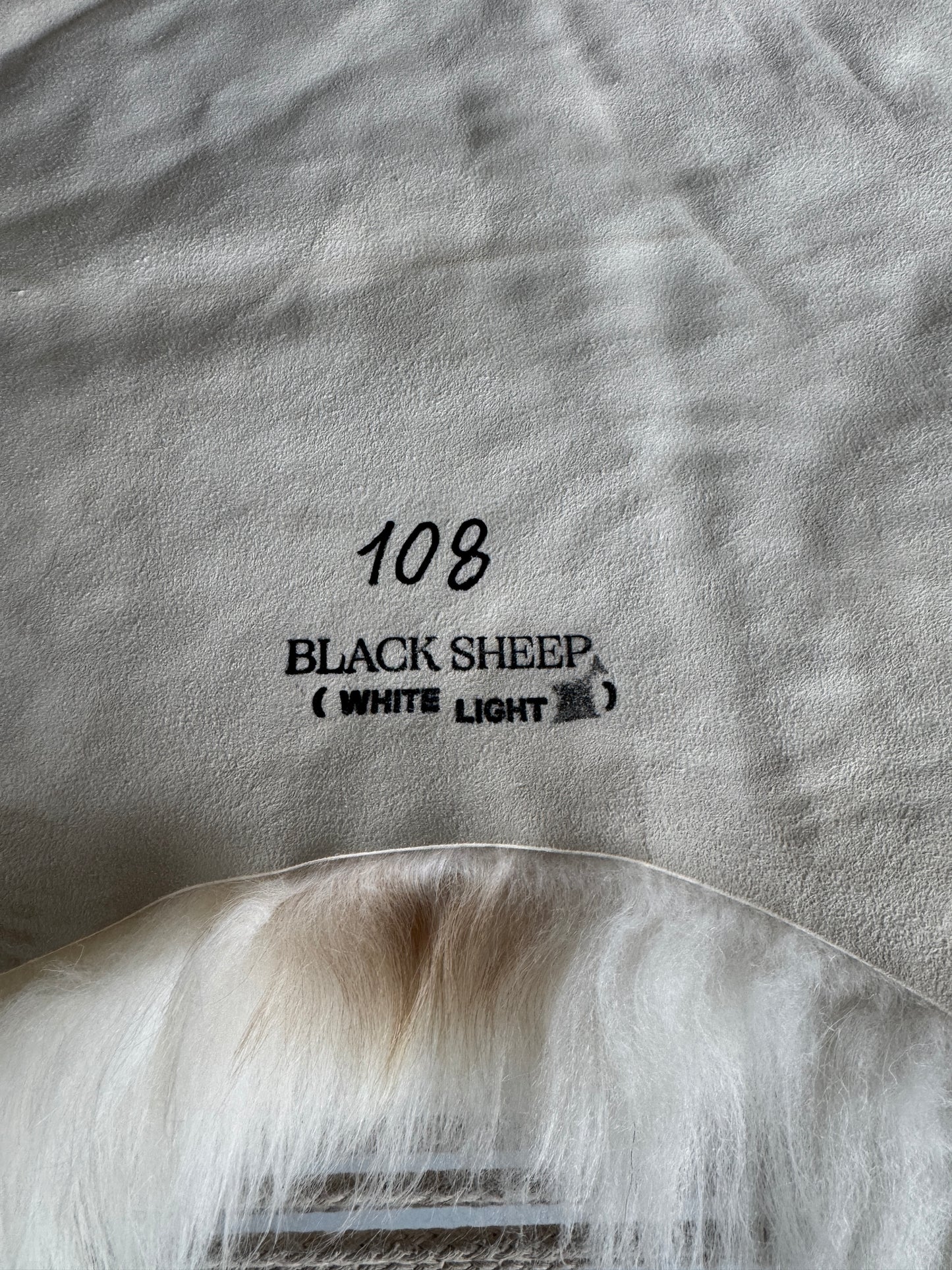 ONE OF A KIND Long wool White with pale Beige spot Icelandic Sheepskin