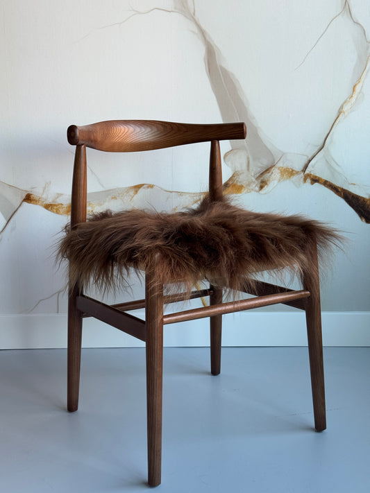ONE OF A KIND Icelandic Medium Brown Sheepskin Chair Pad