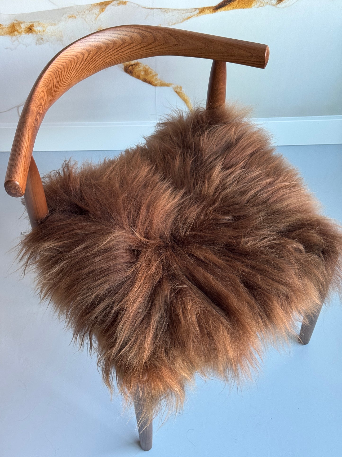 ONE OF A KIND Icelandic Medium Brown Sheepskin Chair Pad