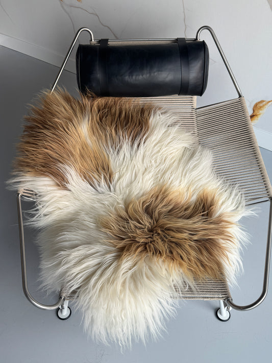 ONE OF A KIND XL Bright Brown Spotted Icelandic Sheepskin