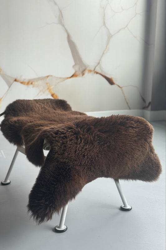 Unique Solid Brown Welsh Sheepskin