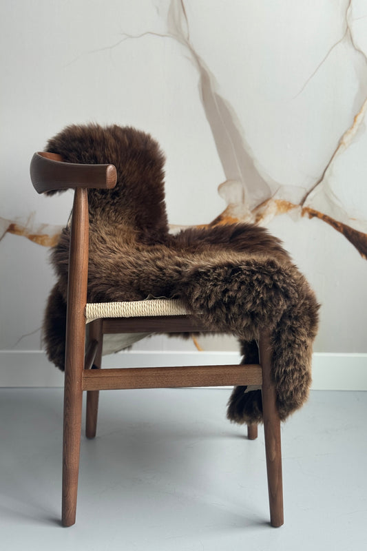Unique Solid Brown Welsh Sheepskin
