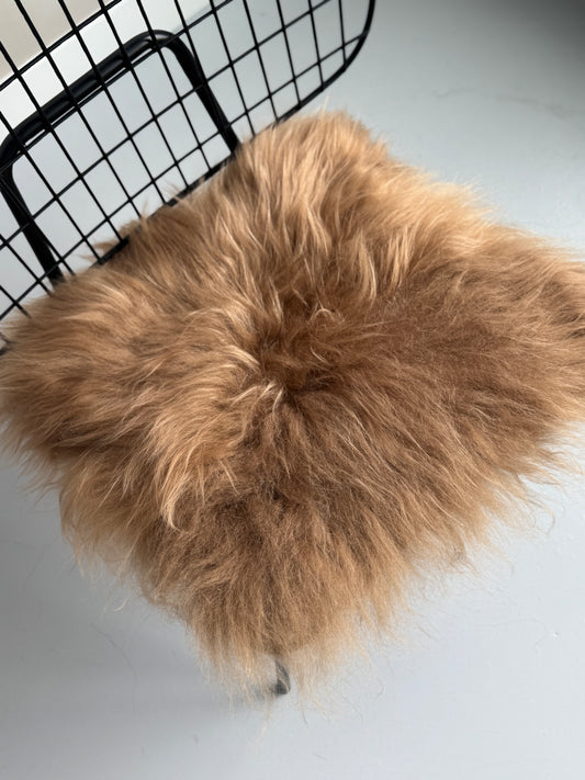 B Grade Camel Icelandic Sheepskin Chair Pad