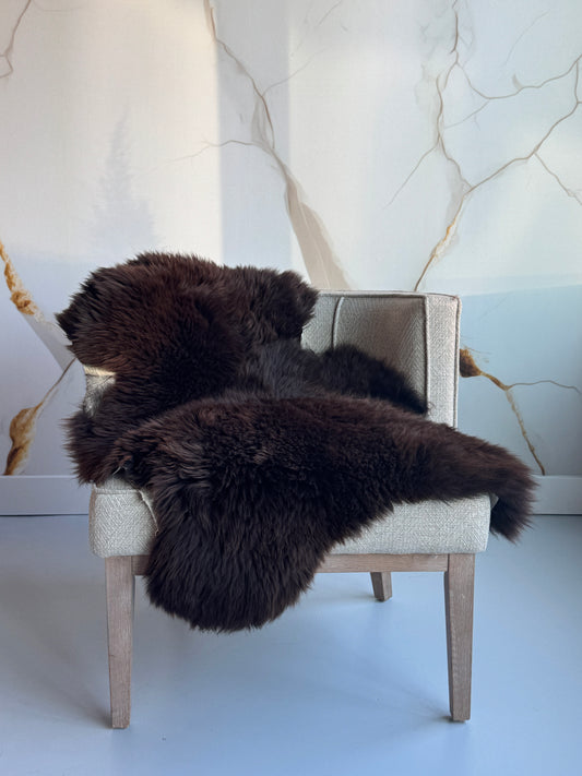 B Grade Solid Brown Welsh Sheepskin