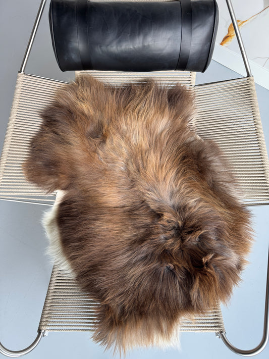 ONE OF A KIND Rusty Grey with White Edges Icelandic Sheepskin