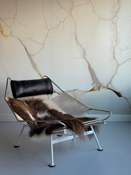 ONE OF A KIND Medium Brown with White Spots Icelandic Sheepskin