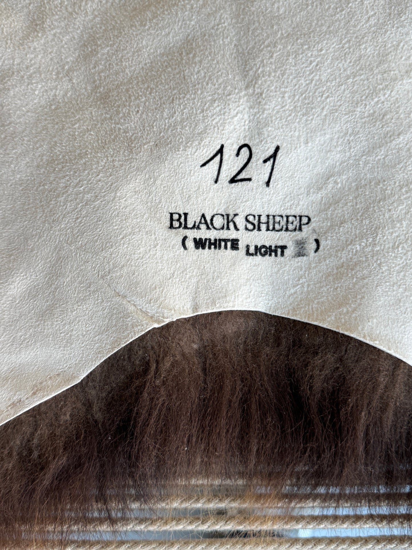 ONE OF A KIND Medium Brown with White Spots Icelandic Sheepskin