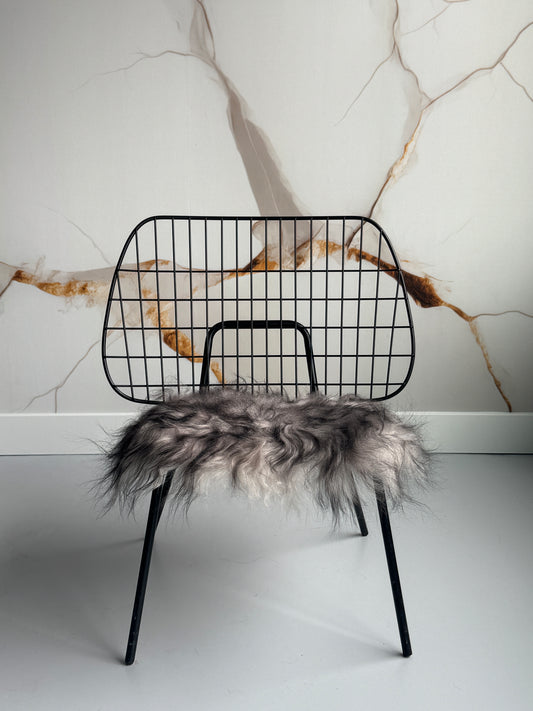 B Grade Natural Grey Icelandic Sheepskin Chair Pad