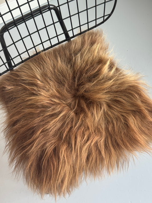 B Grade Brown Icelandic Sheepskin Chair Pad