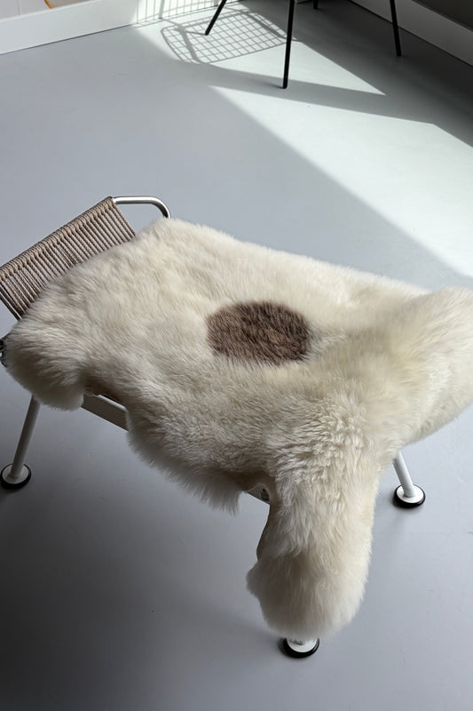 Unique Single Spotted Welsh Sheepskin