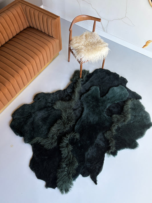 Bottle Green Sheepskin Rug