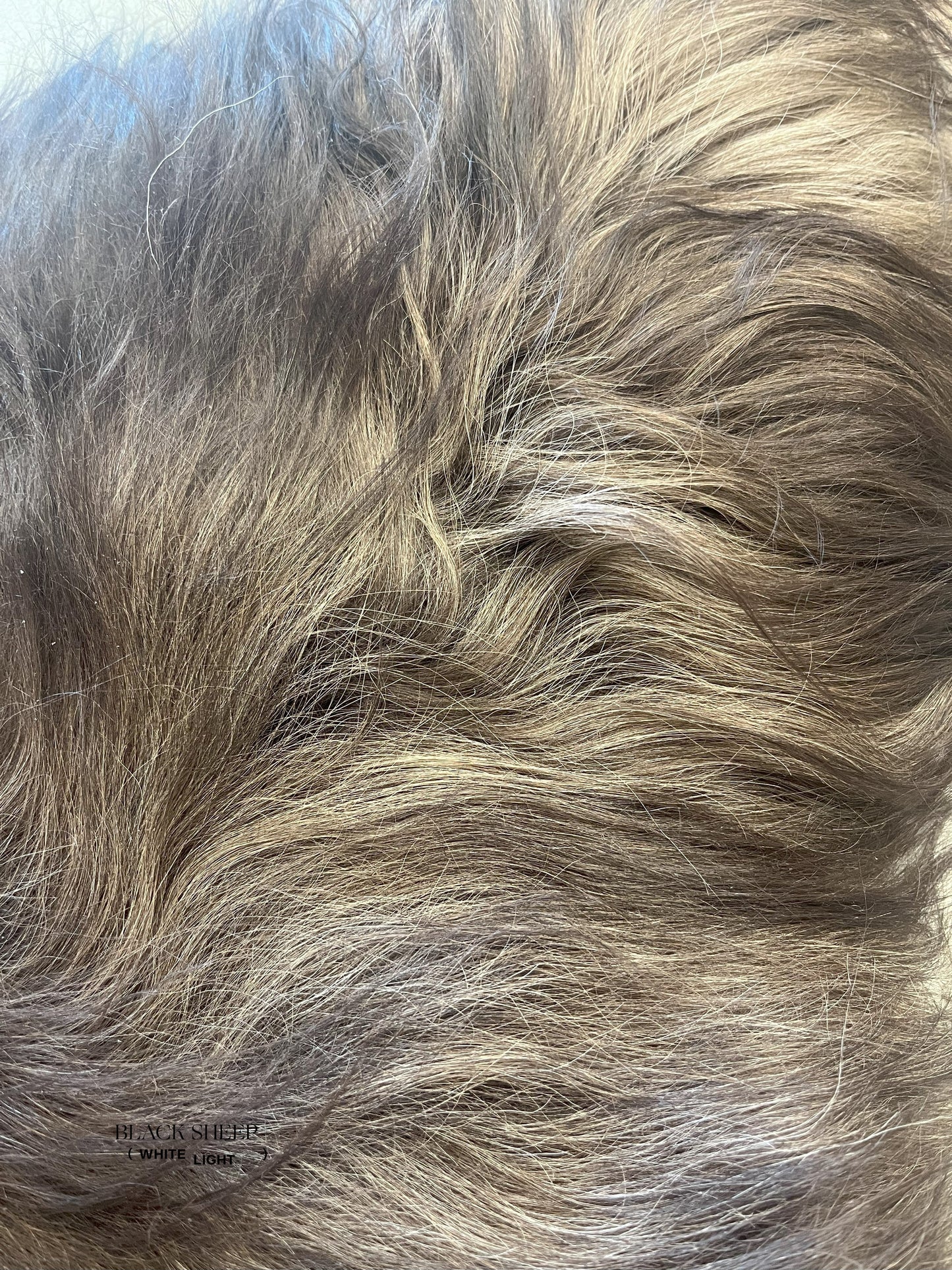 ONE OF THE KIND Icelandic Blacky Brown Long Wool Sheepskin - Black Sheep (White Light)