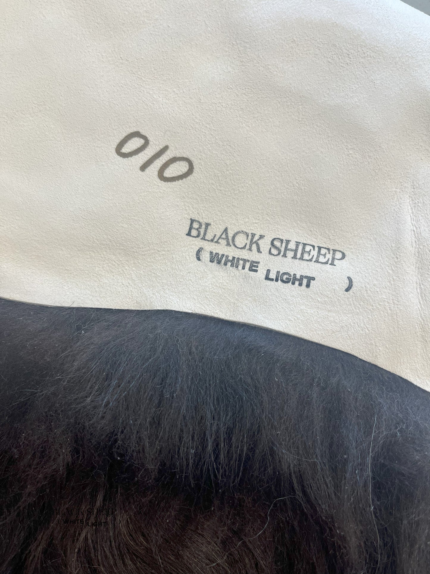 ONE OF THE KIND Icelandic Blacky Brown Long Wool Sheepskin - Black Sheep (White Light)