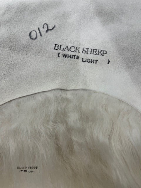 ONE OF THE KIND Icelandic White with Black Spot Sheepskin - Black Sheep (White Light)
