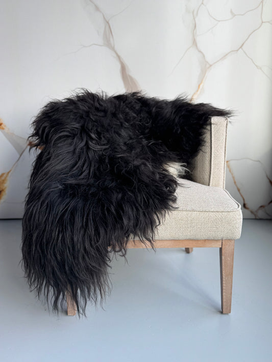 B Grade Black Icelandic Sheepskin