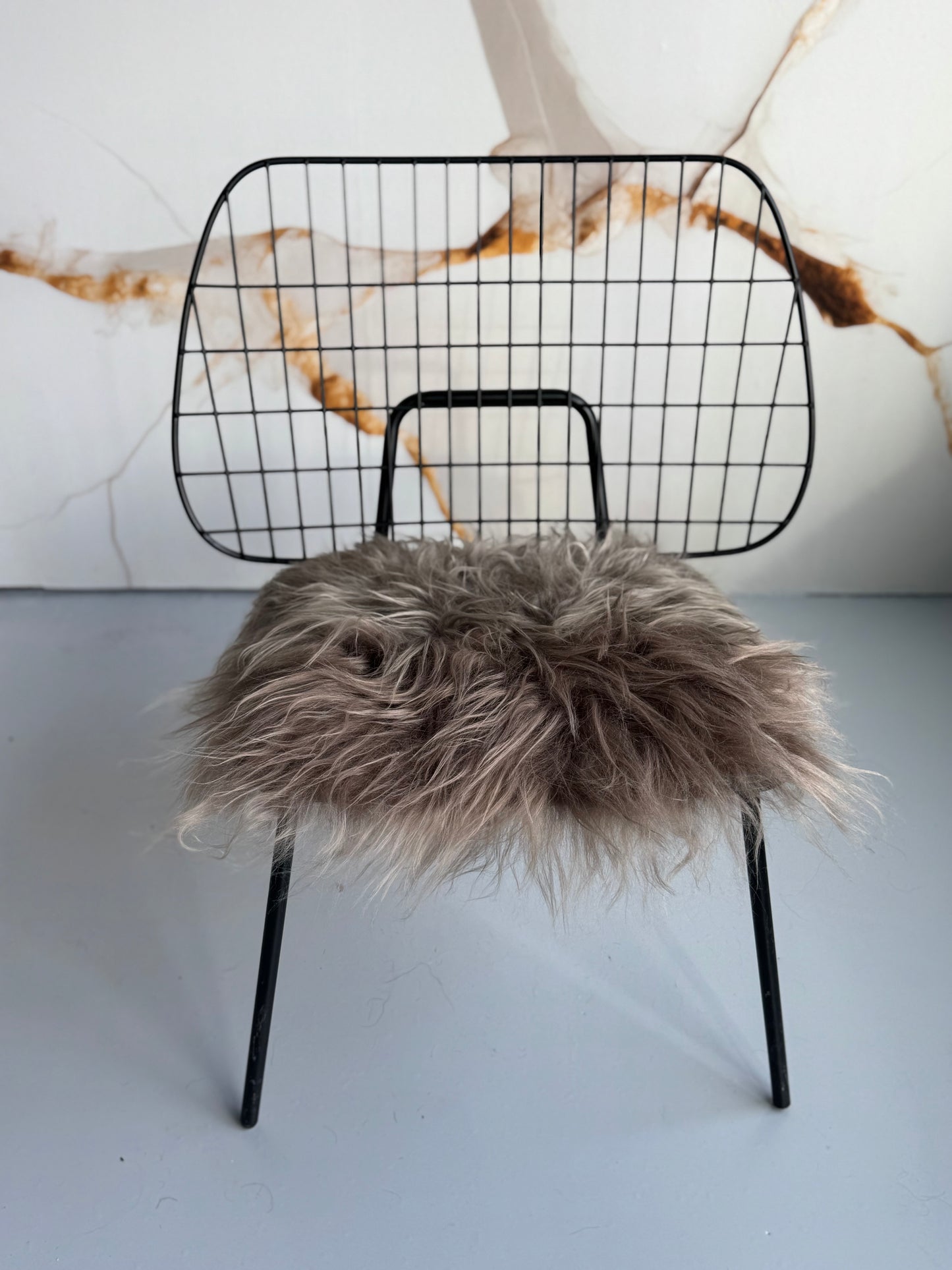 B Grade Taupe Long Wool Icelandic Sheepskin Chair Pad