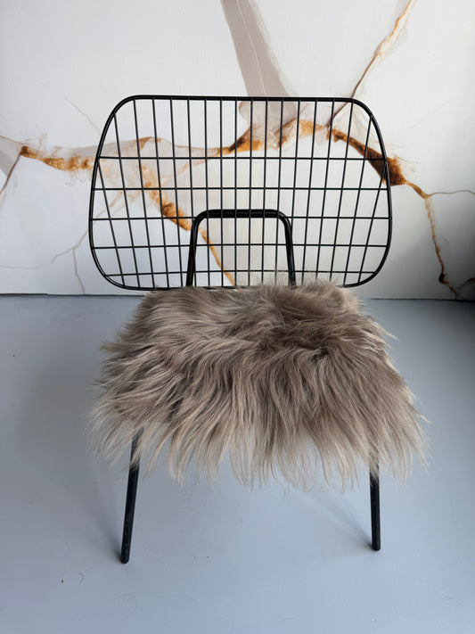 B Grade Taupe Long Wool Icelandic Sheepskin Chair Pad